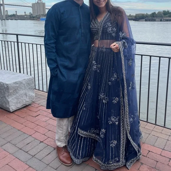 Stunning sequin Navy Lehenga !! - Picture 2 of 3